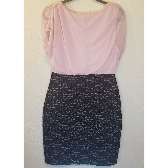 Enfocus Womens Bodycon Sheath Dress Pink Black Size 14 - Picture 4 of 7